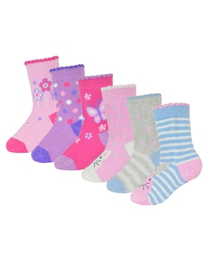 6 Pares de Calcetines de Mariposa para Bebés y Niñas - Animales