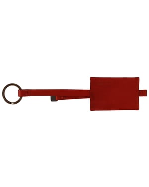 Llaveros de logo de cuero rojo de Costume National