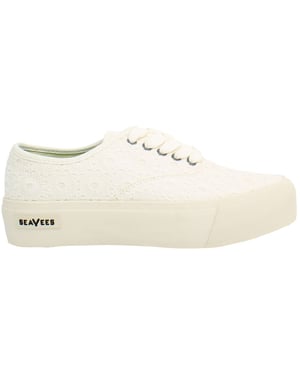 Zapatos Blancos para Mujeres Seavees Legend Platform con Bordado