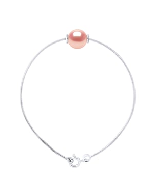 Pulsera de malla SERPENTENTE Redución de agua dulce y blanco 9-10 mm 925