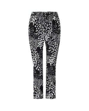 Vans fuera de la pared Pantalones de mujer estirados de cintura en negro/blanco V1Z3BLK