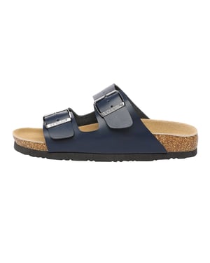 Sandalias EVER AU Mujer Mallard Piel Doble Hebilla - Piel azul marino