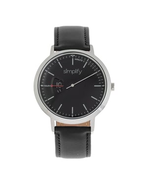Simplifique el reloj con correa de cuero 6500