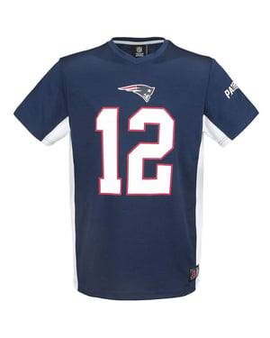 Reparada del equipo de la NFL New England Patriots Brady 12 Shrt Manve Mens Camiseta Mnp6575ni
