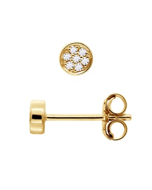 Pendientes establecidos con diamantes 0.020 CTS Ilusión 0.35 CTS Oro blanco
