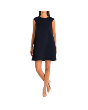 Vestido manga corta acampanado y cuello redondo 9064 mujer