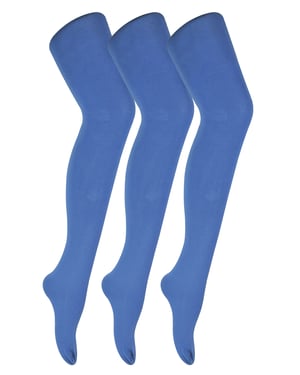 3 Pares de Mallas Opacas de 80 Deniers para Mujer | Sock Snob | Plain Block Colour Tights - Moonlight Blue