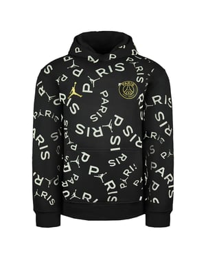 Nike x Paris Saint-Germain manga larga sudadera con capucha para niños negros DD9752 010
