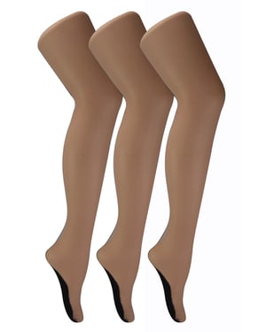 Sock Snob - Mallas con Costura Vintage para Mujer | Multipack de 3 Pares | Mallas Ultra Brillantes hasta la Rodilla de 40 Denier con Línea en la Espalda - Nude / Negro