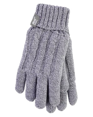 Heat Holders - Guantes de invierno de punto por cable de 2,3 tog para mujer