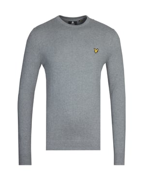 Jersey tipo jersey de algodon merino en gris medio jaspeado de Lyle & Scott