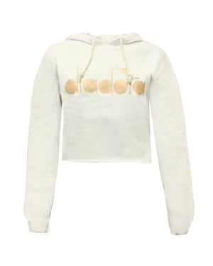 Diadora Cropped Womens White Hoodie