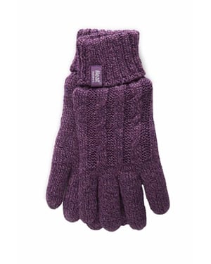 Heat Holders - Guantes de invierno de punto por cable de 2,3 tog para mujer
