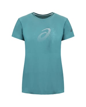 Camiseta de color verde azulado del logo asics