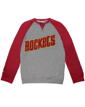 Mitchell y Ness Houston Rockets NBA Turf Fleece Crew Suéter para hombre