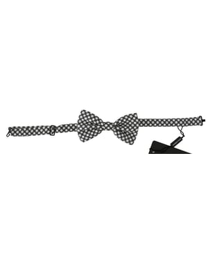 Corbata de lazo ajustable Papillon de hombre Dolce & Gabbana con círculos blancos y negros