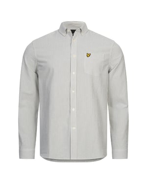Camisa blanca de manga larga Seersucker Strike de Lyle & Scott