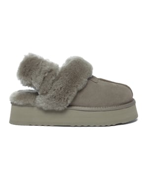 EVER AU Mujer Pantuflas De Piel Con Dos Correas Removibles - Fantail