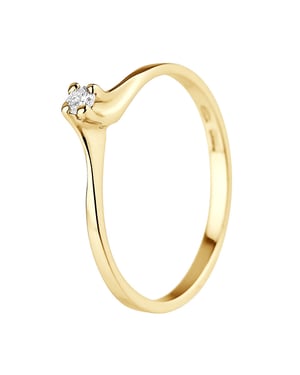 Diamond Solitaire 0,060 CTS 4 Garras de oro amarillo 18 quilates