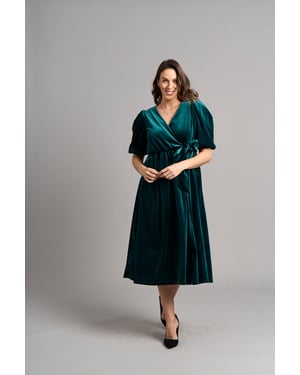 Vestido de terciopelo Tanya - Esmeralda