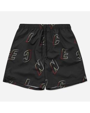 Pantalones cortos de baño negros para hombre