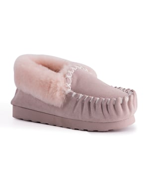 Aus Wooli Australia Mocasín de piel de oveja cosido a mano para mujer