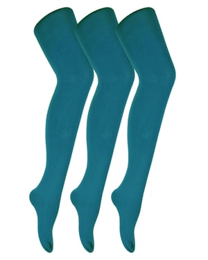 3 Pares de Mallas Opacas de 80 Deniers para Mujer | Sock Snob | Plain Block Colour Tights - Teal