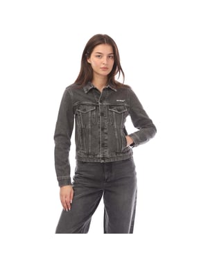 Off-White Chaqueta vaquera gris oscuro de corte estandar con dise�o Diag