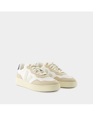 Zapatillas V-90 - Veja - Piel - Blanco Piedra