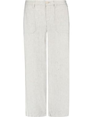 Pantalón Tobillero Ancho Lino Elástico A Rayas