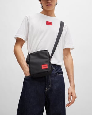HUGO Ethon 2.0N Bolsa Reporter para Hombre con Parche de Logo Rojo