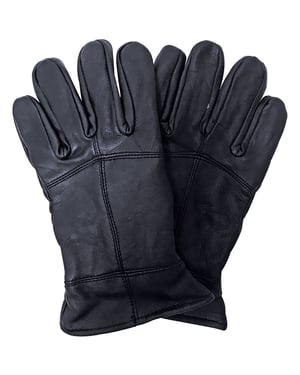 Guantes de piel Thinsulate para hombre | THMO | Guantes de piel con forro polar a prueba de viento para invierno en negro - Negro