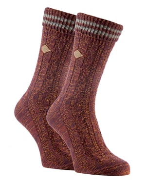 Paquete de 2 calcetines de algodón de punto por cable para hombre con parte superior vuelta