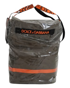 Bolso de Tela Verde Grande para Hombre en Algodón de Dolce & Gabbana