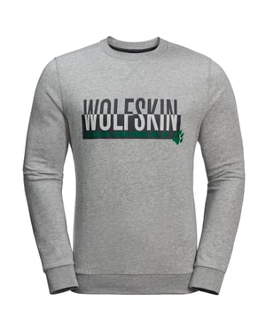 Jack Wolfskin Slogan Mens Gray Sweater