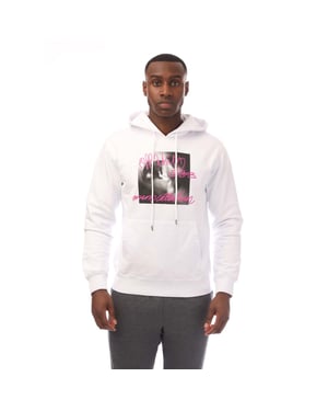 Sudadera ajustada tipo tornado Off White para hombres en blanco y rosa