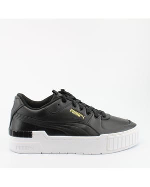 Puma Cali Sport Trainers de encaje de cuero negro de cuero 373871 02