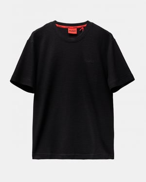 HUGO Austin Camiseta de Pijama para Hombre con Estructura Waffle y Logo Bordado