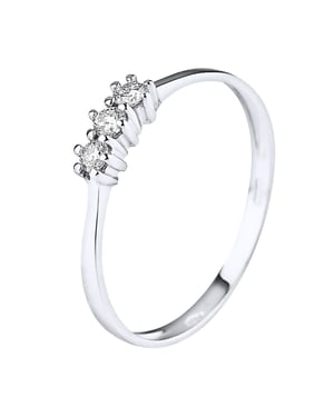 Ring Trilogie Diamonds 0.15 CTS Prong 18K White