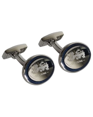 Gemelos Hackett London Lions para hombre en plata/azul marino