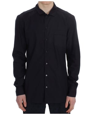 Camisa de dormir de algodón a rayas moradas para hombre de Dolce & Gabbana