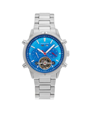 Reloj automático Heritor Wilhelm con pulsera semiesqueleto y día/fecha