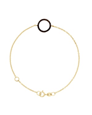 Pulsera de círculo negro diamantes negros 0.20 cts oro blanco