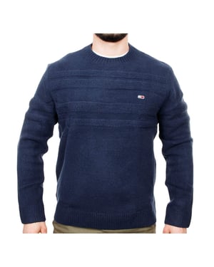 Suéter con bandera y cable suave de Tommy Jeans para hombre