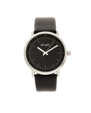 Simplifique el reloj con correa de cuero 6200