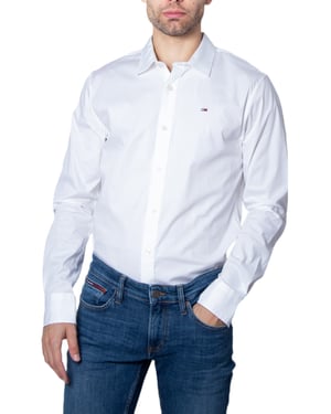 Tommy Jeans Camisas Slim Fit Stretch Blanco