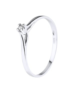 Solitaire Diamond 0.03 CTS Joyería de oro blanco