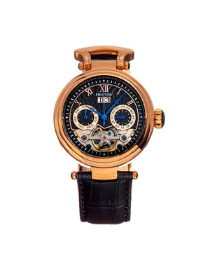 Reloj automático Heritor Ganzi semiesqueleto con correa de cuero