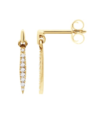 Pendientes Diamantes de joyas colgantes 0.070 CTS Oro blanco