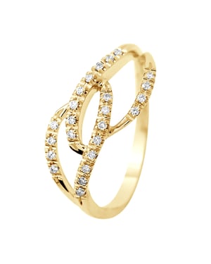 Anillo de diamantes 0.12 cts joyas de oro amarillo